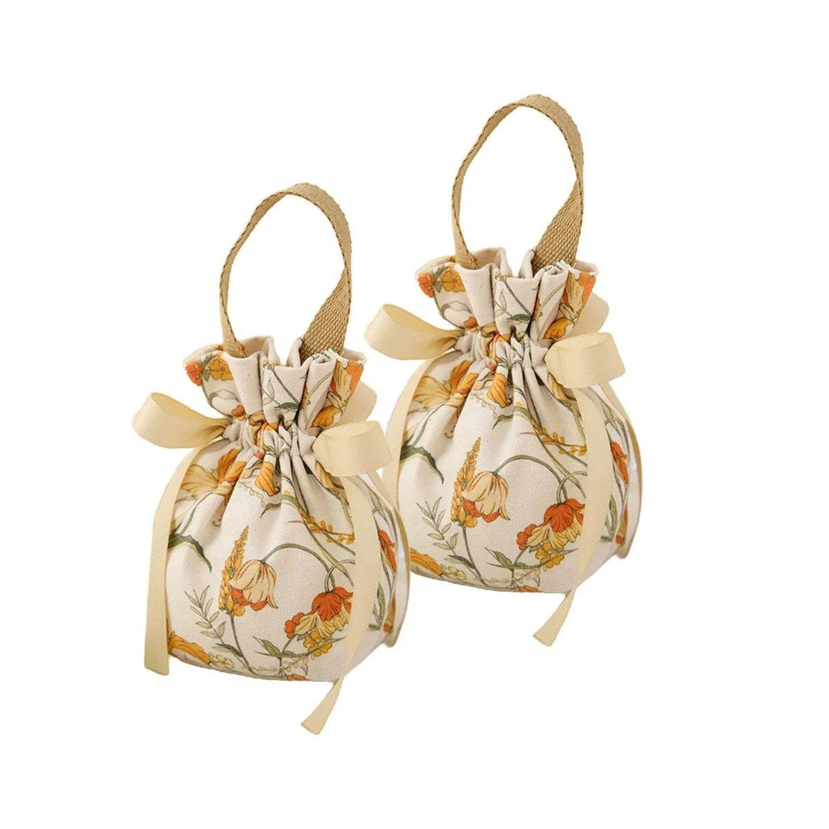 Wedding Candy Canvas Gift Bags 6Colors 10PCS