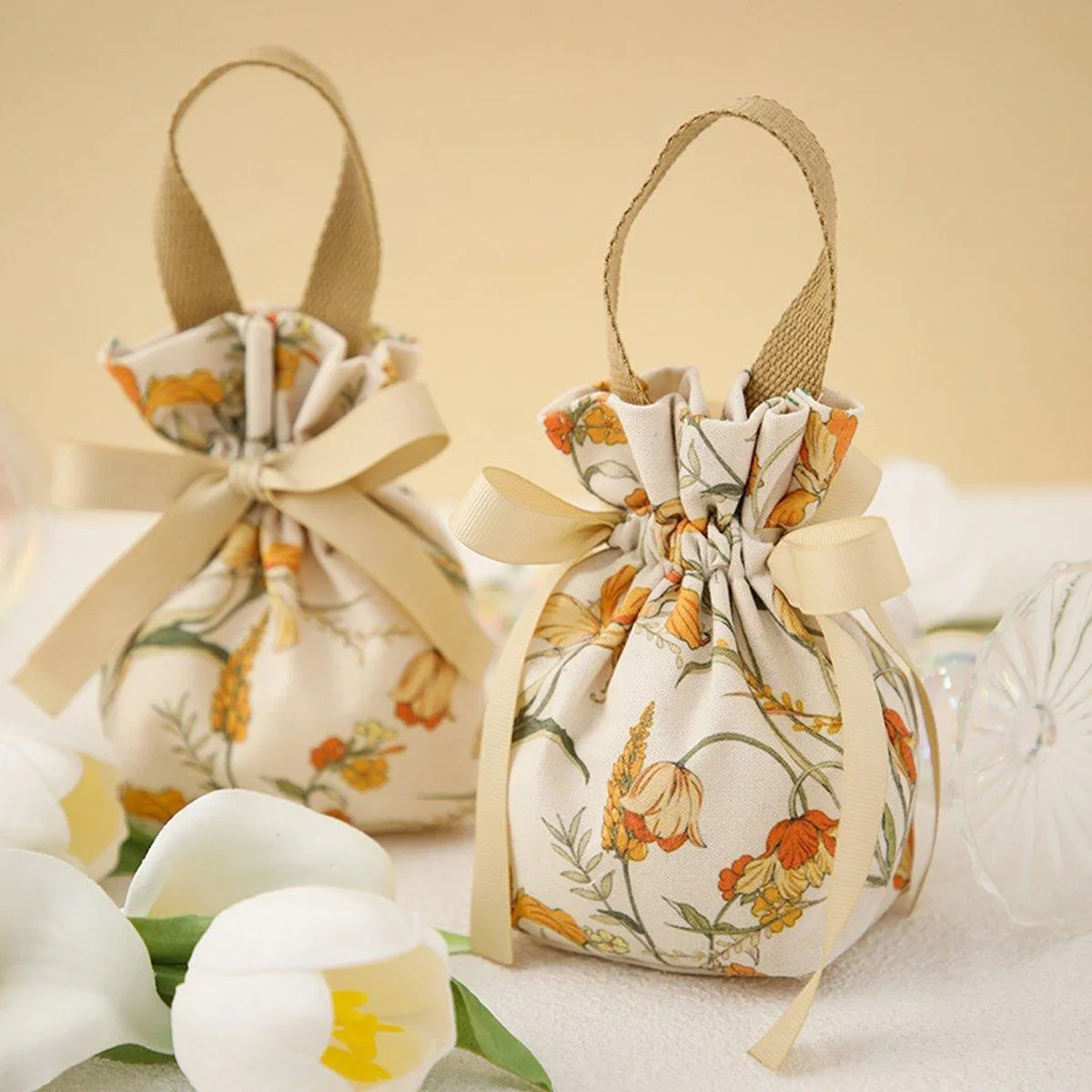 Wedding Candy Canvas Gift Bags 6Colors 10PCS