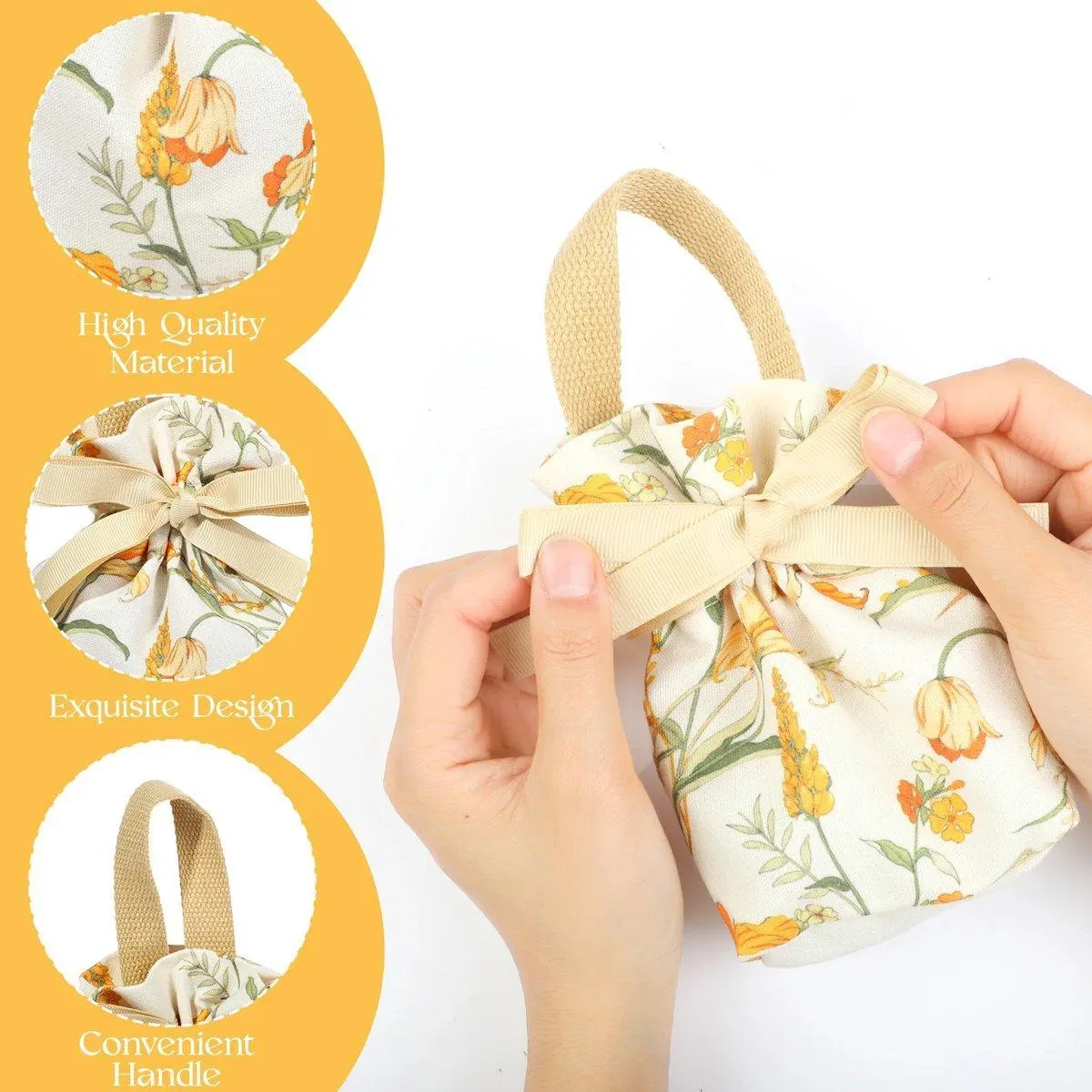 Wedding Candy Canvas Gift Bags 6Colors 10PCS