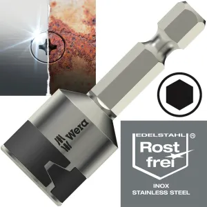 Wera Nut Driver Stainless Steel 1/4" Hex 50mm Long 3869/4 Nutsetters Stainless