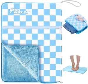 Wet Dry Bag, Embedded Towel Waterproof Wet Bag with Two Zipper Pockets for Swimsuit and Towels, Reusable Swimsuit Bag for Travel Essentials Baby Diaper
