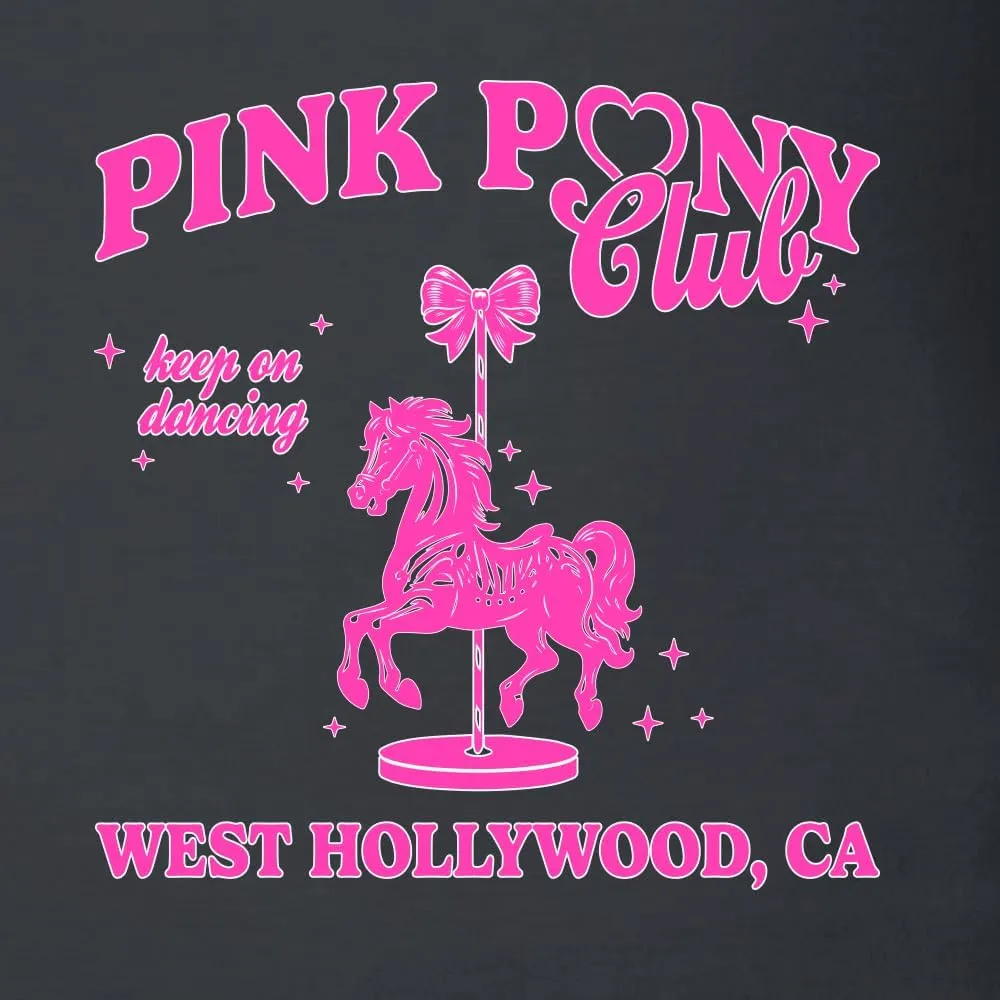 Wild Bobby Pink Pony Club West Hollywood California Logo | Fan Lyrics Music Concert Merch Womens Slim Fit Junior Tee