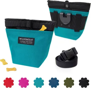 Wildebeest Dog Treat Pouch, Dog Treat Bag, Dog Training Treat Pouch, Dog Travel Bag, Pet Treat Pouch, Magnetic Closure, 2 Water-resistant Compartments, Detachable Waist Strap & Belt Clip