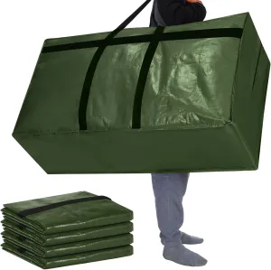Windyun 4 Pcs Extra Large Storage Bags XL Storage Bags Heavy Duty Moving Totes Moving Boxes for College Foldable Duffle Totes for Travel Clothes Bedding Supplies(57 Gallon,Army Green)