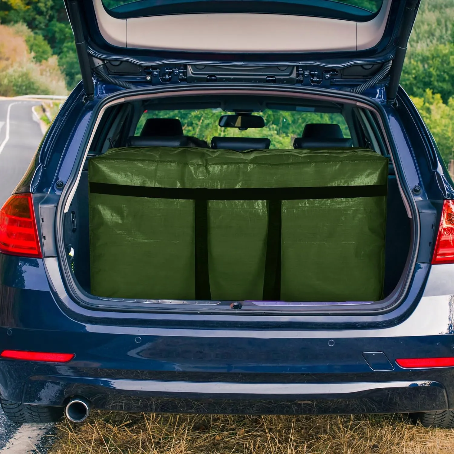 Windyun 4 Pcs Extra Large Storage Bags XL Storage Bags Heavy Duty Moving Totes Moving Boxes for College Foldable Duffle Totes for Travel Clothes Bedding Supplies(57 Gallon,Army Green)
