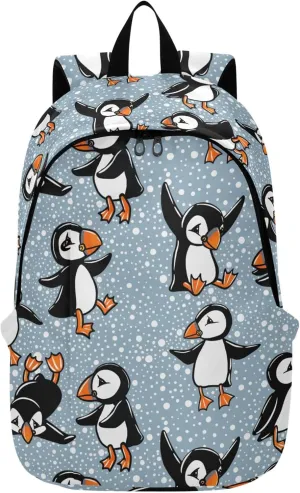 Winter Bird Puffin Laptop Backpack Travel Hiking Camping Work Computer Back Packs Book Bags for Men Women