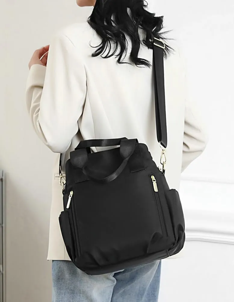 Women Large Canvas Tote Bags Nylon Multi Compartment Top-handle Handbags Waterproof Crossbogy Bags Totes Purse