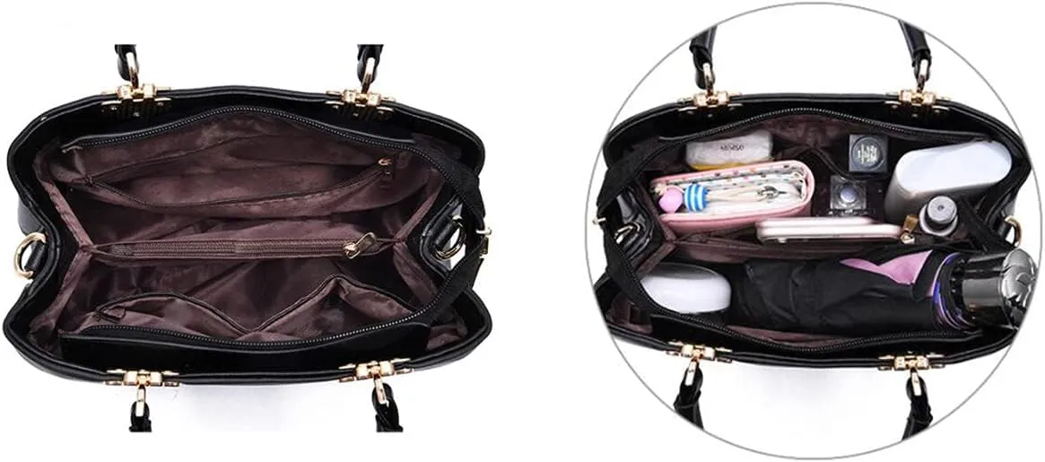 Women Soft Synthetic PU Leather Embroidered Totes Top-Handle Hobo Crossbody Shoulder Evening Bag Clutches