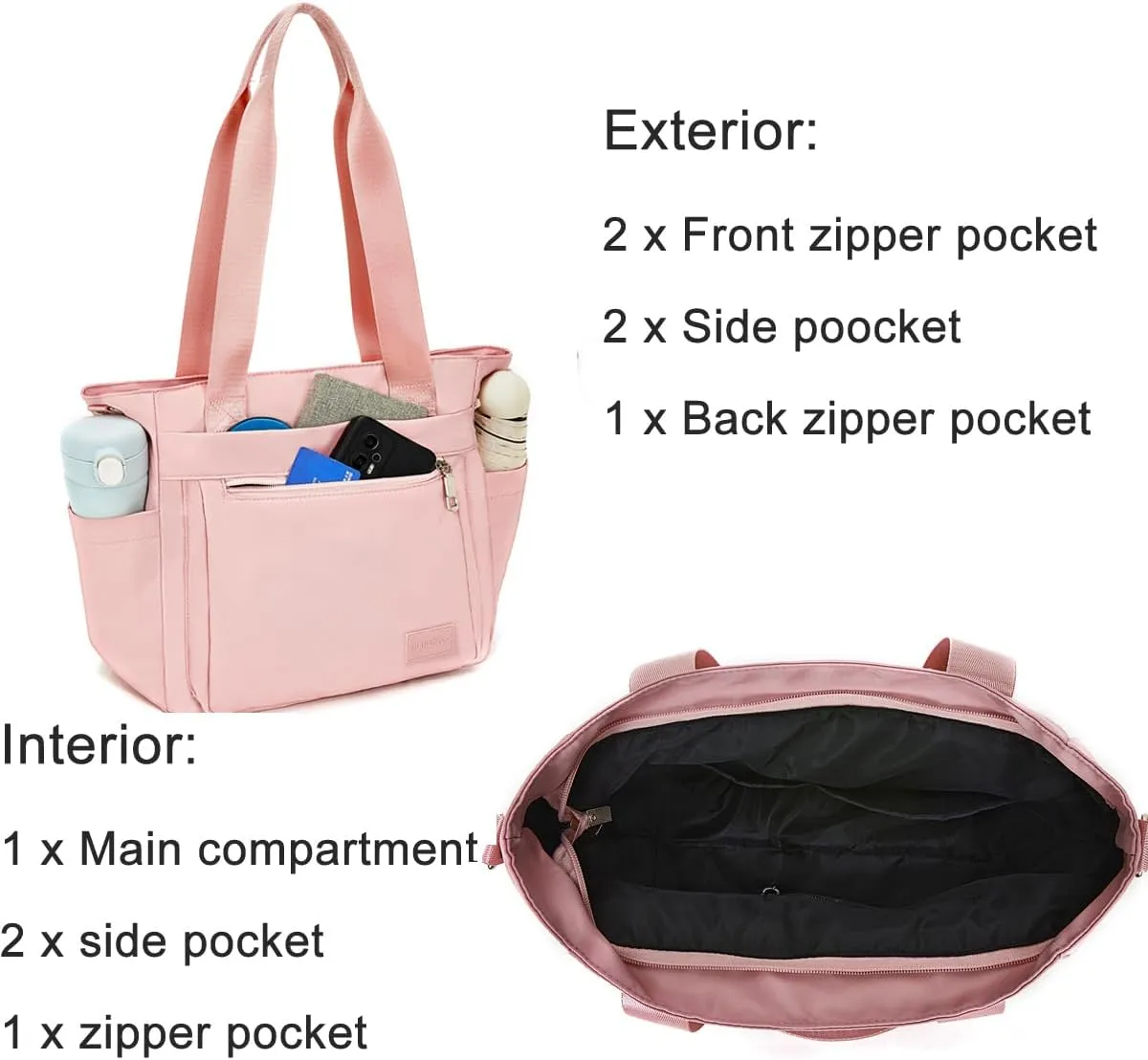 Women's Casual Totes Handbags Multi-pocket Shoulder Crossbody Bags Work Travel Purses