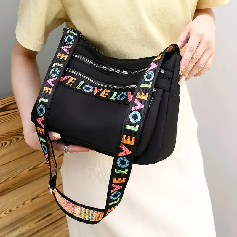 Women's Crossbody Bag Waterproof Nylon Oxford Shoulder Messenger Bags Casual Large Capacity Handbag Ladies Travel Shopping Tote