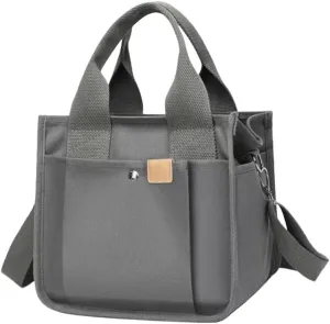 Women's Crossbody Shoulder Bag Multi Compartment Canvas Tote Bag Canvas Hobo Messenger Bag with Zipper Satchel