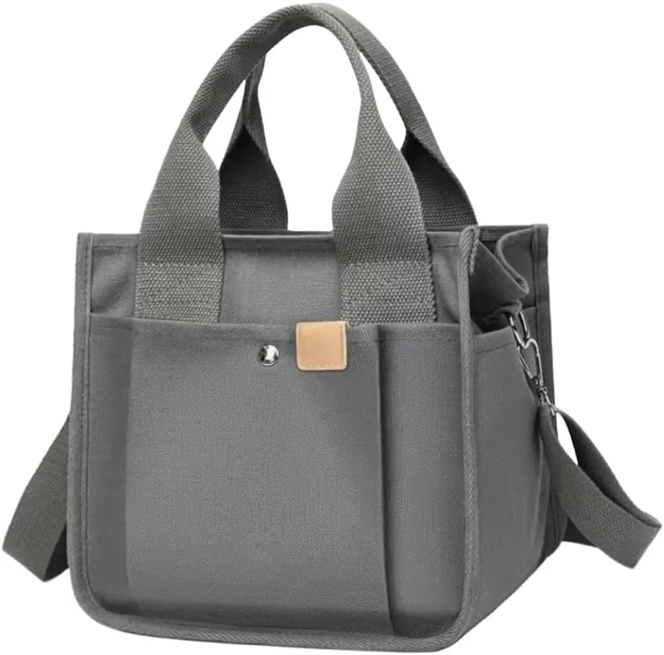 Women's Crossbody Shoulder Bag Multi Compartment Canvas Tote Bag Canvas Hobo Messenger Bag with Zipper Satchel