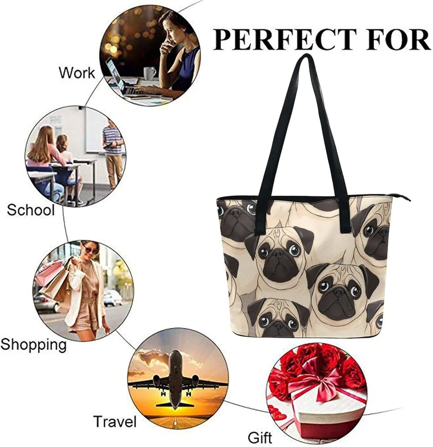 Women's Novelty Shoulder Bag, Lightweight Durable Handbag, Large Capacity Tote Bags for Laptop, Books