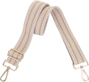 Women's Purse Strap Replacement Crossbody Handbag Shoulder Strap Adjustable, Embroidered Pattern_GOLD35