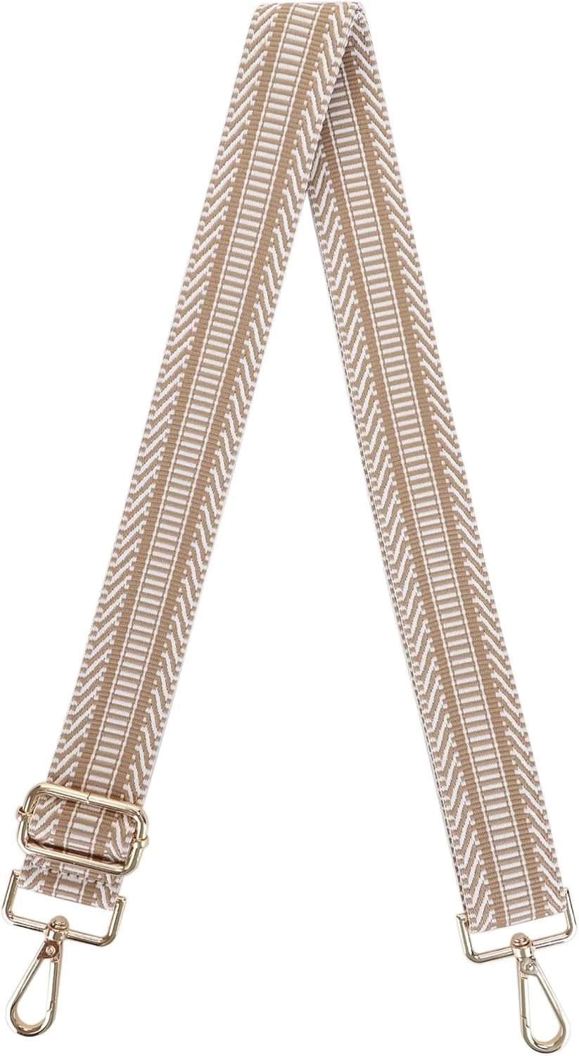 Women's Purse Strap Replacement Crossbody Handbag Shoulder Strap Adjustable, Embroidered Pattern_GOLD35