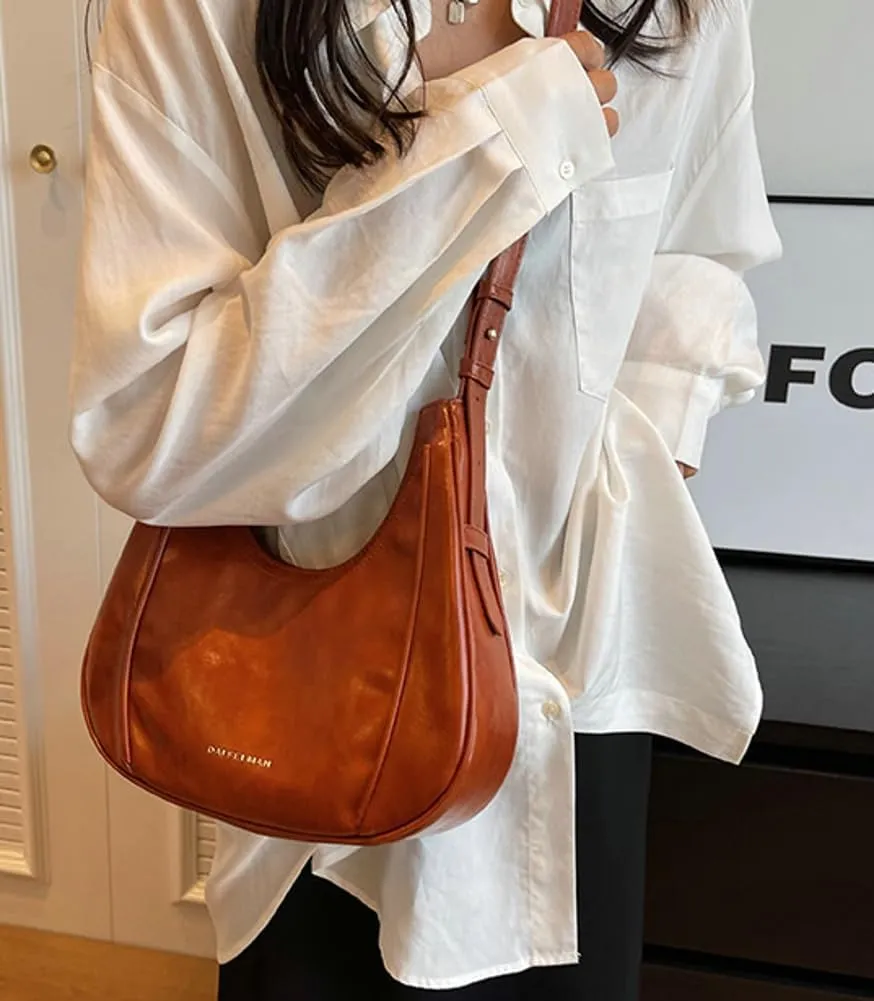 Womens Vintage Vegan Leather Crossbody Shoulder Bags Small Dumpling Tote Purse Ladies Top-Handle Handbags Satchels