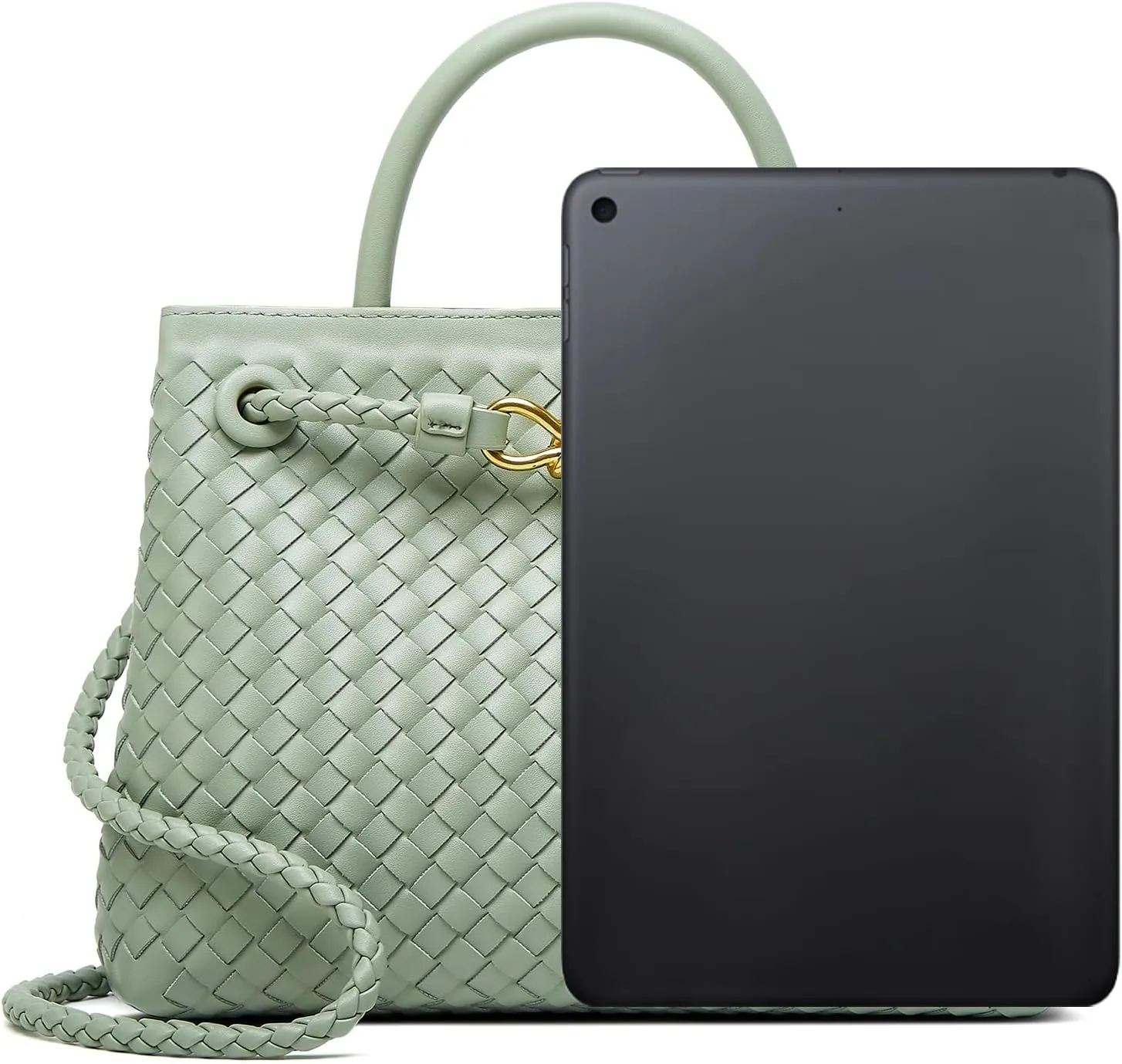 Woven Tote Bag Womens Purse: Vegan Leather Shoulder Handbags - Fashion Summer Beach Tote Bags - Large Travel Totes