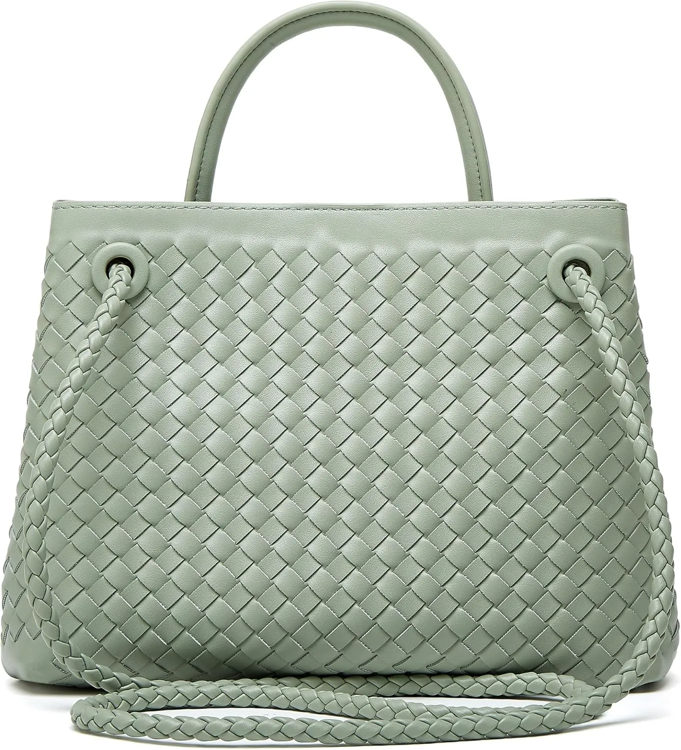 Woven Tote Bag Womens Purse: Vegan Leather Shoulder Handbags - Fashion Summer Beach Tote Bags - Large Travel Totes