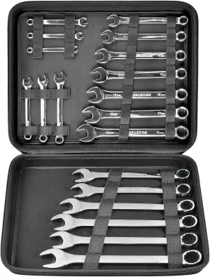 Wrench Organizer Holder Case for Ratcheting Wrench Set Metric & SAE, 19 Combination Ratchet Wrenches Tool Box Roll Pouch for WORKPRO/for EFFICERE/for JAEGER/for GEARWRENCH/for CRAFTSMAN-Bag Only