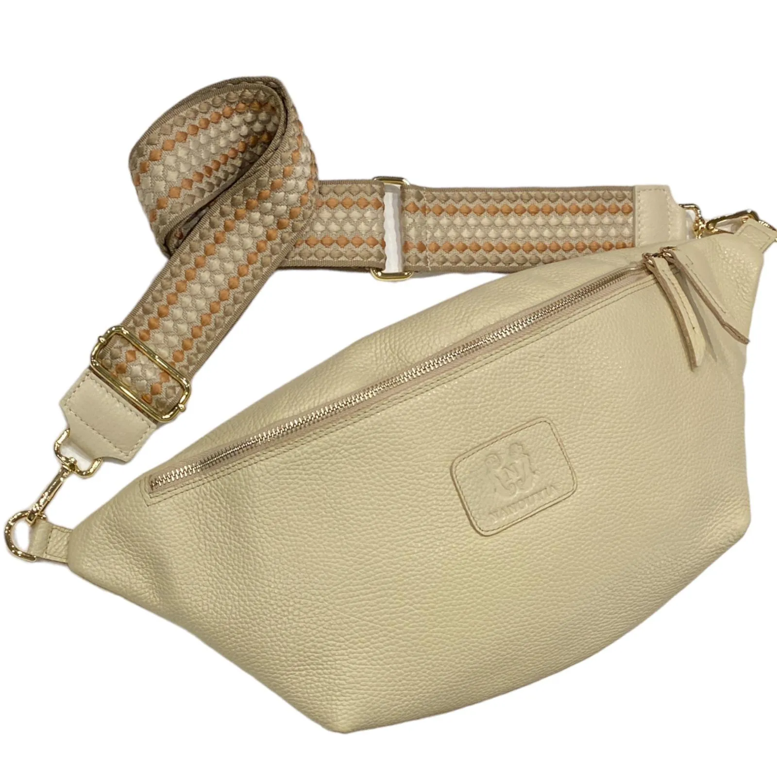 XXL vanilla leather belt bag