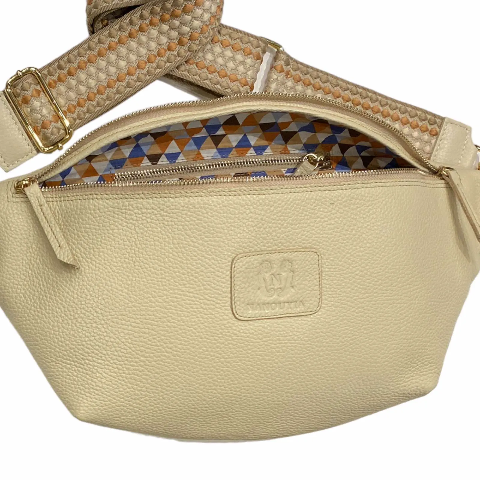 XXL vanilla leather belt bag