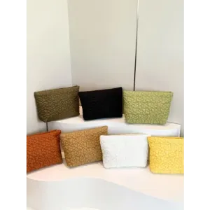 Yeppi Flower Texture Polyester Clutch Bags for Effortless Style