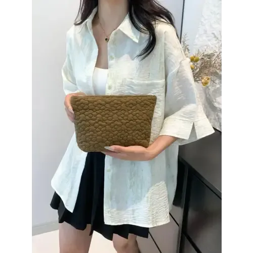 Yeppi Flower Texture Polyester Clutch Bags for Effortless Style