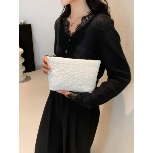Yeppi Flower Texture Polyester Clutch Bags for Effortless Style