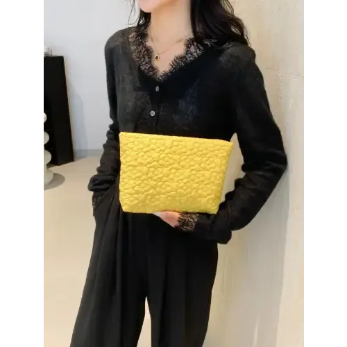 Yeppi Flower Texture Polyester Clutch Bags for Effortless Style
