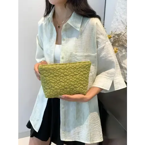 Yeppi Flower Texture Polyester Clutch Bags for Effortless Style