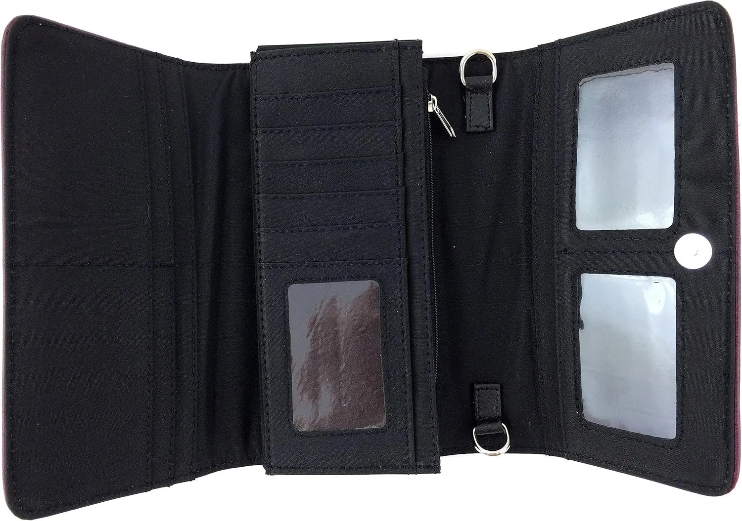 Zelris Autumn West Fringe Concho Women Crossbody Wrist Trifold Wallet