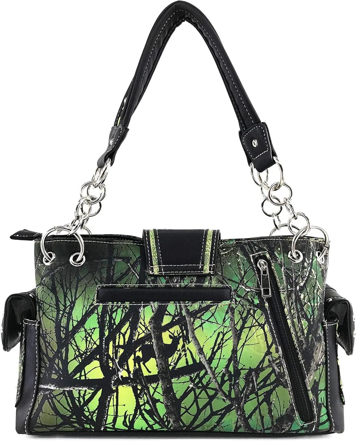 Zelris Camouflage Shine Glow Buckle Women Conceal Carry Handbag with Wallet Set