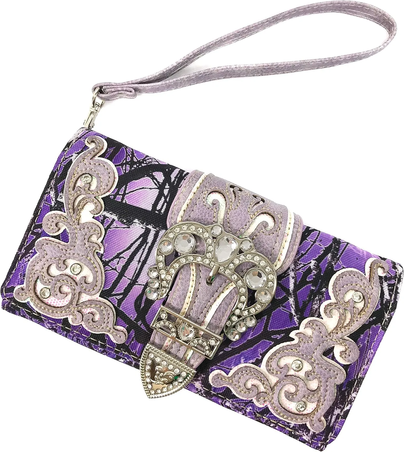 Zelris Camouflage Shine Glow Buckle Women Conceal Carry Handbag with Wallet Set