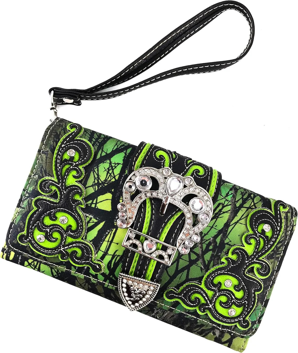 Zelris Camouflage Shine Glow Buckle Women Conceal Carry Handbag with Wallet Set