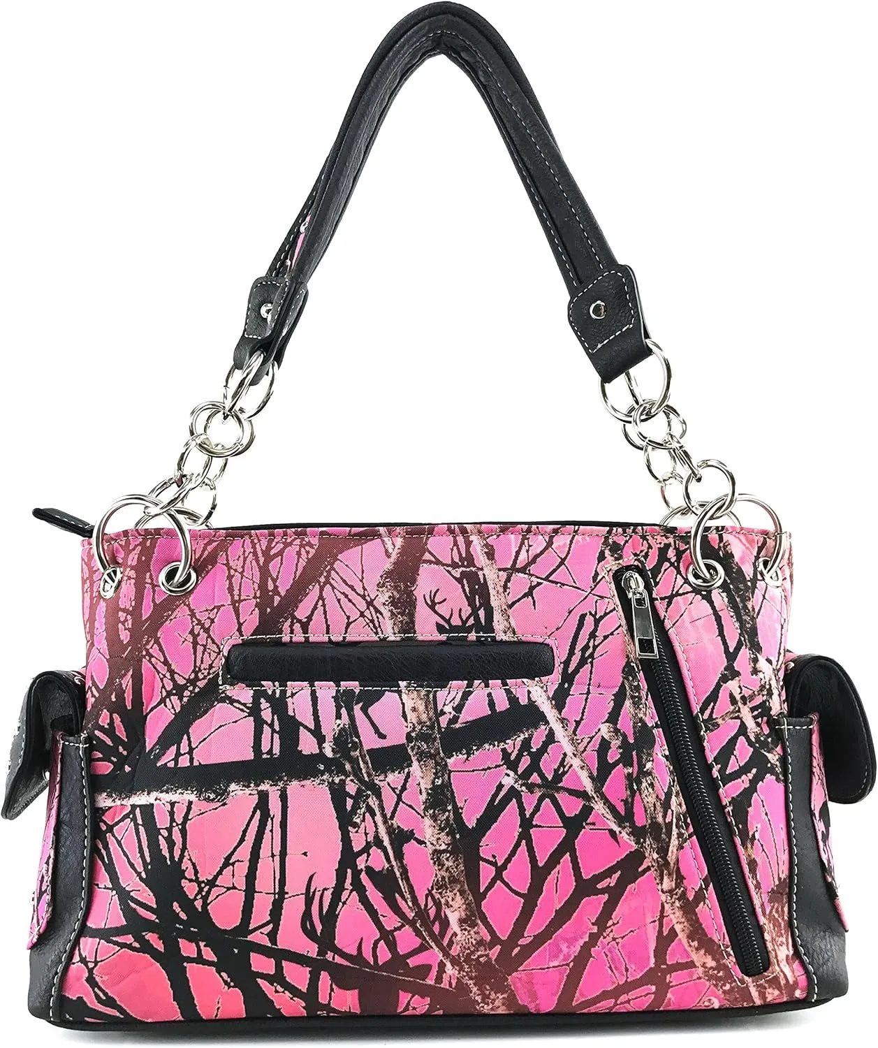 Zelris Camouflage Shine Glow Cross Wings Women Conceal Carry Handbag with Wallet